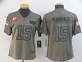 Women Nike Chiefs 15 Patrick Mahomes 2019 Olive Salute To Service Limited Jersey,baseball caps,new era cap wholesale,wholesale hats